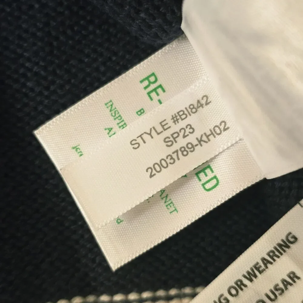 J Crew Men’s Heritage cotton Crewneck Knit Sweater Size Large Navy Preppy NEW